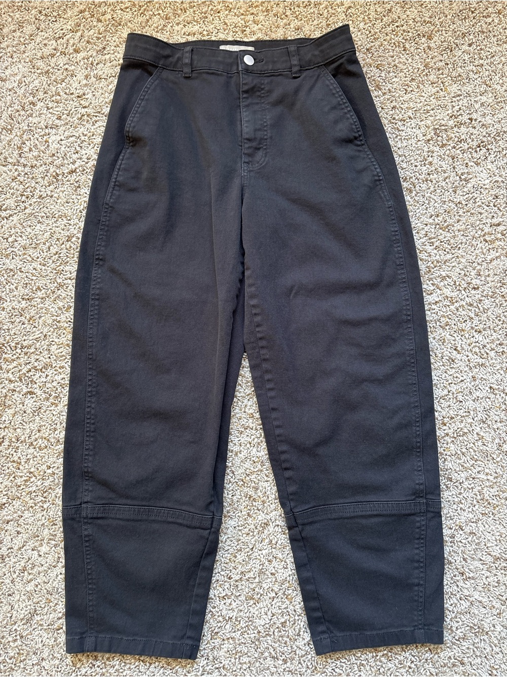 Everlane Utility Barrel Pant High Rise Cropped Size 8T Black